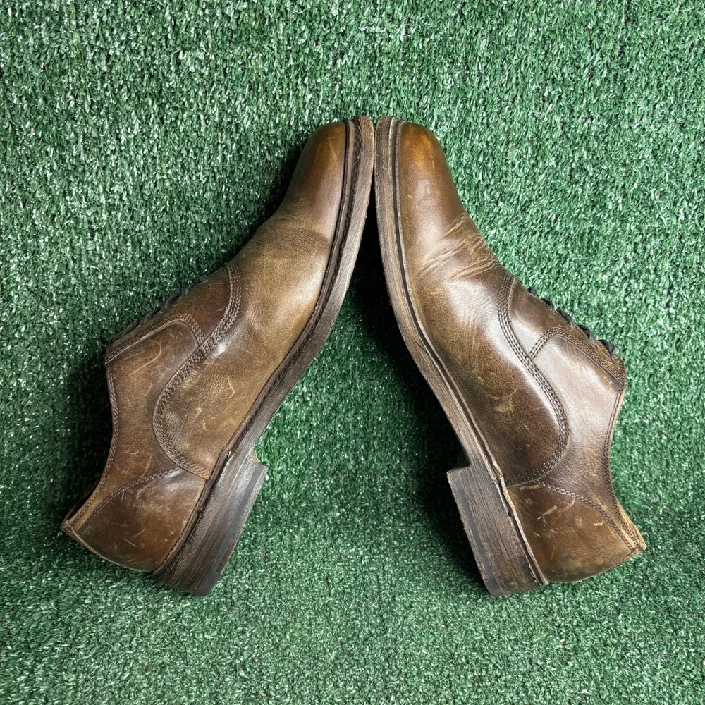 Frye James Oxford Leather Lace Up Distressed Oxford Dress Shoes Brown Mens 10.5